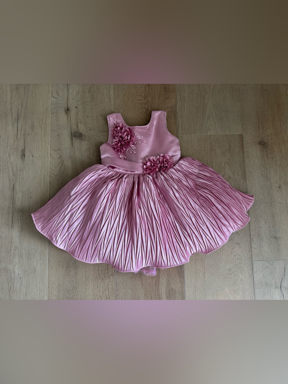12-18months Pink Flower-Accent Girls' Party Dress - Kids Costume